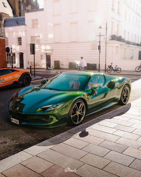 Amazing Ferrari 296 GTB in Verde green 🌲 . . 📸: @hrsmod 🔑: @? . . . #ferrari #hrowen #hrowenferrari #ferrari296gtb #ferrari206 #verde #verdegreen #britishracinggreen #racinggreen #ferrarilondon #carspotting #carspot #carspotter #carsoflondon #london #londoncarspotting #londonsupercars #supercar #cars #cargramm #carporn #makegreengreatagain #greenovertan @makegreengreatagain @greenovertan Green Ferrari, Green Ferrari F40, Ferrari 308 Gt4 Dino, Ferrari Dino Gt, Ferrari 296 Gtb, 288 Gto Ferrari, Ferrari 296, Car Ferrari, Ferrari 458 Italia Yellow