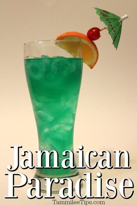 How to Make a Copy Cat Chili's Jamaican Paradise at home. This cocktail packs a punch with Malibu rum, Tequila, Midori, and Blue Curacao Midori Cocktails Recipes, Mixed Drinks With Malibu Rum, Midori Drinks, Midori Cocktails, Jamaican Drinks, Paradise Cocktail, Malibu Rum Drinks, Summer Drinks Alcohol Recipes, Green Cocktails