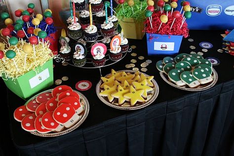 Super Mario Bros. Party Super Mario Brothers Birthday, Mario Brothers Birthday Party, Mario Kart Party, Mario Bros Birthday Party Ideas, Nintendo Party, Mario Y Luigi, Super Mario Bros Party, Mario Bros Birthday, Mario Bros Party