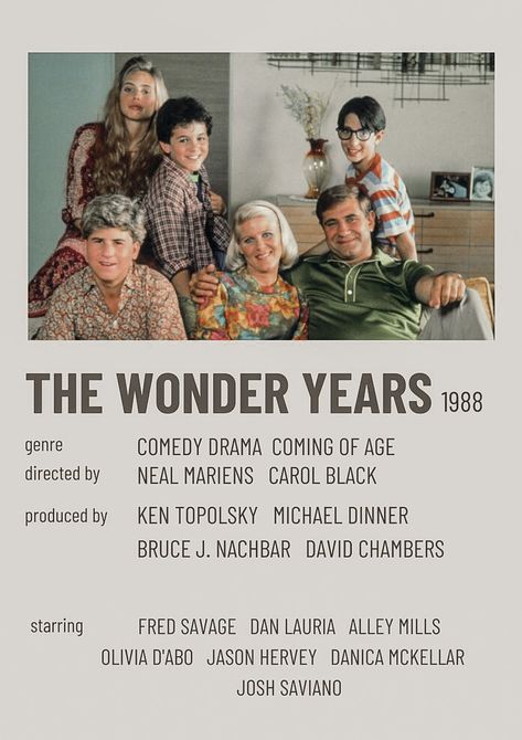 Olivia D'abo, Meghan Quinn, Minimalist Polaroid Poster, Fred Savage, The Wonder Years, Danica Mckellar, Polaroid Posters, Posters Minimalist, Film Posters Minimalist