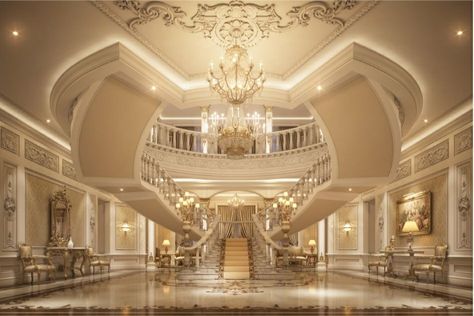 Luxury Classic Interior, Luxurious Mansions, Villa Interior Design, Luxury Staircase, Luxury Mansions Interior, Villa Interior, Palace Interior, Classic Interior Design, Mansion Interior