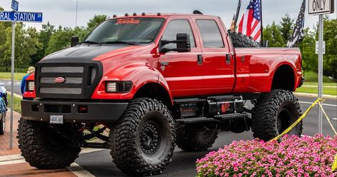 F-650 Riding On 54"s Powered By A 5.9 Cummins+Allison | Ford Daily Trucks F650 Trucks, Cars Offroad, Ford Work Trucks, Big Ford Trucks, Tonka Trucks, Ford F650, Cool Truck Accessories, Custom Lifted Trucks, Welding Rigs