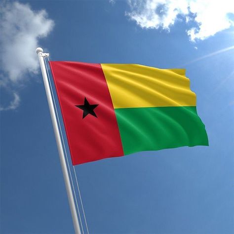 Happy Independence Day Guinea-Bissau. . . . #Guineabissau #independenceday Guinea Country, Indus Valley Civilization, Custom Flags, Five Pointed Star, Red Line, Happy Independence Day, National Flag, Guinea Bissau, Country Decor