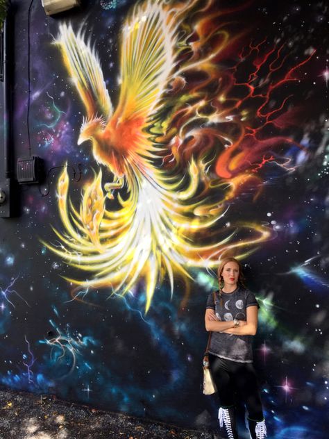 Wynwood Fiery Phoenix Mural by NY Graffiti Artist @nmeoner Ny Graffiti, Wall Mural Art, Public Sculpture, Graffiti Cartoons, Creative Spaces, Graffiti Wall Art, Art Community, Graffiti Wall, Graffiti Artist