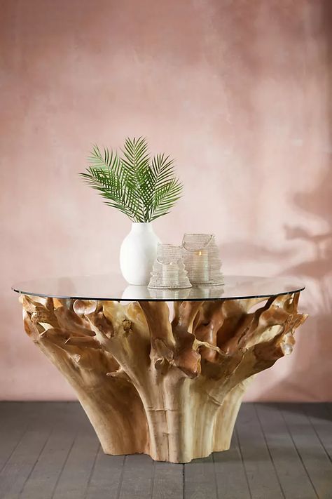 Teak root console