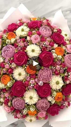 14K views · 350 reactions | Do you love my decoration?
.
.
.
.
.
.
.
.
#reels #reelsfb #reelsvideos 
#viral #foryou #fyp 
#trending #cake #cupcakes #cakedesign #cakedecorating
#flowers | Cake Baking Dessert Bouquet, Flower Cupcake Cake, Cupcakes Bouquet, Cupcake Arrangements, Cake Pop Bouquet, Cupcake Flower Bouquets, Flower Cake Design, Candle Bouquet, Cupcake Flowers