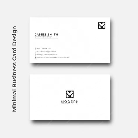 Premium Vector | Minimal Simple Minimalist Business Card Design Template Business Card Design Minimal, Minimal Business Card, Minimalist Cards, Logo Psd, Free Business Card Mockup, Minimalist Business Cards, Business Card Inspiration, Business Card Template Design, Business Card Maker