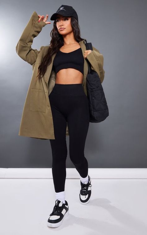 Page 51: Women's Clothes | Shop Women's Fashion | PrettyLittleThing USA High Waisted Leggings Outfit, Leggings Outfit Ideas, Black Contour, Two Piece Dress Casual, Petite Swimwear, Animal Print Swimwear, Ny Outfits, All Black Dresses, Swimsuit Trends