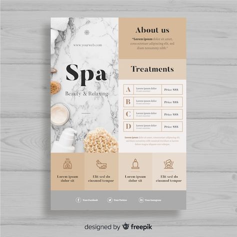 Spa Brochure, Deco Spa, Flyer Dj, Professional Flyer Design, Spa Flyer, Price List Design, Promo Flyer, Brochure Cover Design, Spa Menu