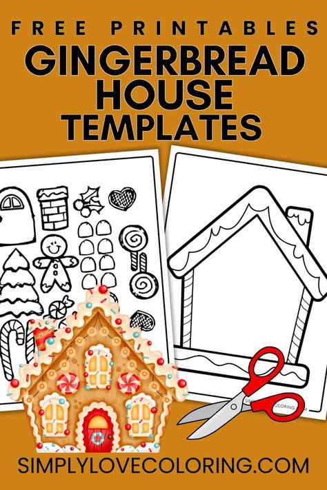 Create festive fun with free gingerbread house templates, perfect for crafting, decorating, and inspiring holiday creativity! Construction Paper Gingerbread House, Printable Gingerbread House Template To Color, 2d Gingerbread House, Christmas Crafts Gingerbread House, Gingerbread House Worksheet, Gingerbread House Craft Kindergarten, Gingerbread House Crafts Preschool, Gingerbread Decorations For School, Gingerbread House Printable Free