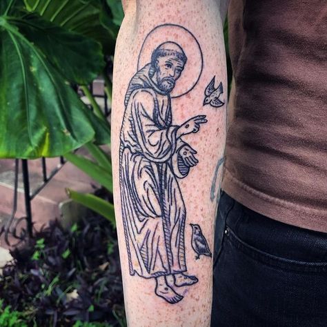 St Francis Tattoo Design, Saint Francis Tattoo, Saint Francis Of Assisi Tattoo, St Francis Of Assisi Tattoo, Saint Barbara Tattoo, St Francis Tattoo, Razzouk Tattoo, Pieta Tattoo, Orthodox Tattoo