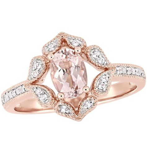 0.75 CT. Morganite and White Topaz Engagement Ring in 14K Rose Gold Detail 1 Peach Morganite Engagement Ring, White Topaz Engagement Ring, Diamond Bridal Ring Sets, Peach Morganite, Rose Gold Morganite, Topaz Engagement Ring, Floral Ring, Morganite Engagement, Bridal Ring Sets