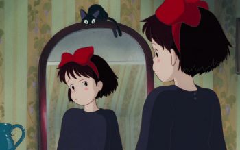 Kiki's Delivery Service, The Mirror, Delivery Service, Gif, Mirror, Red, Black