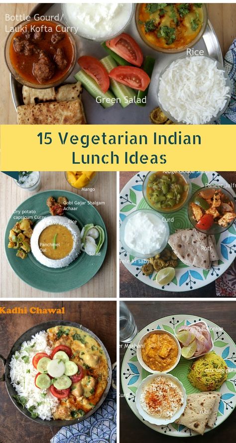 15 Vegetarian Indian Lunch Ideas - #vegetarian #lunchideas #indianfood Recipes Indian Healthy, Vegetarian Recipes Lunch Indian, Lunch Indian Recipes, Healthy Veg Lunch Recipes Indian, Healthy Lunch Ideas Indian, Quick Dinner Ideas Indian, Indian Lunch Box Ideas For Work, Dinner Ideas Indian Vegetarian Recipes, Healthy Indian Lunch Recipes