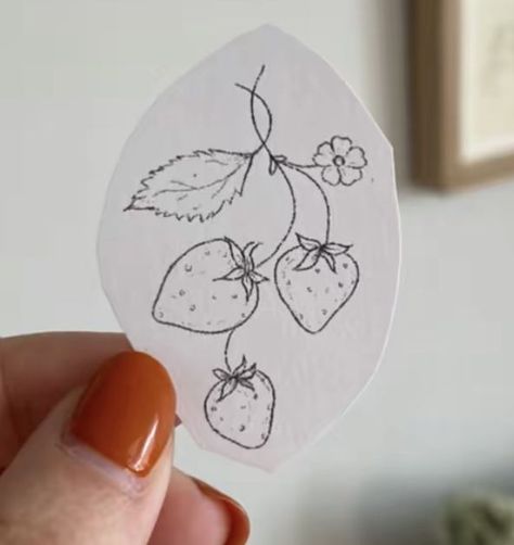 Blackberry Stamp Tattoo, Strawberry Tattoo Placement, Wild Strawberry Tattoo Black And White, Vintage Strawberry Tattoo, Strawberry Shoulder Tattoo, Spiderweb Flower Tattoo, Tiny Strawberry Tattoo, Tattoo Ideas Strawberry, Strawberry Stamp Tattoo