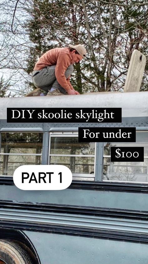 Skoolie Skylight, Skoolie Framing, Rv Skylight, Bnb Ideas, Short Bus, Brick Paneling, Window Replacement, Air Bnb, Instagram Diy