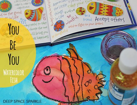 Sparkle Art, Kindergarten Art Lessons, Deep Space Sparkle, Kindergarten Art Projects, Watercolor Fish, Activities For Children, Only One You, Watercolor Projects, Art Activity