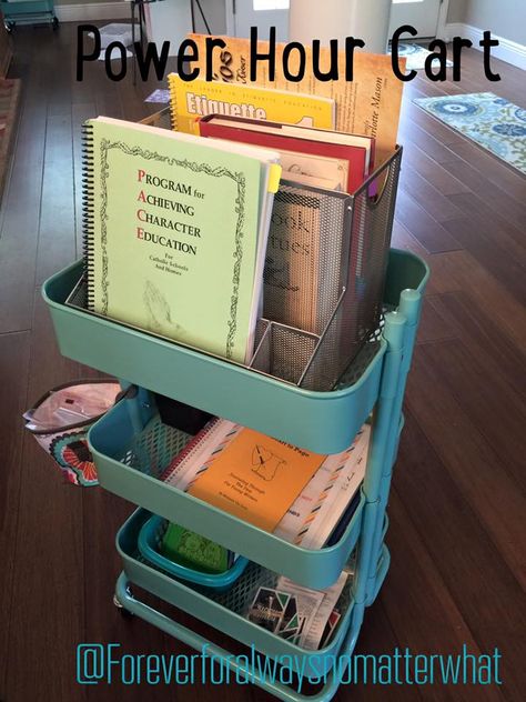 Power Hour Cart Be More Intentional, Homeschool Middle School, Catholic Homeschool, Power Hour, Homeschool Room, Morning Time, Time Time, Homeschool Ideas, Character Education