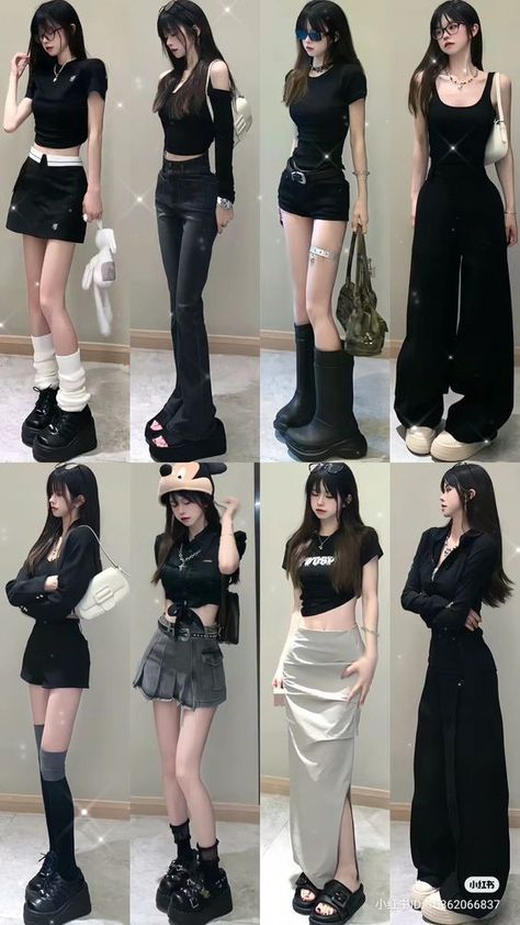 "Create a fabulous fall look with our guide on crafting a comfy outfit! cozy fashion tips and trends for a stylish and comfortable autumn." All Black Outfit Korean, Black Outfit Korean, Carhartt Jacket Outfit, Jacket Outfit Ideas, K Pop Fashion, Fashion Kawaii, Girl Fashion Style, Carhartt Jacket, Black Outfits