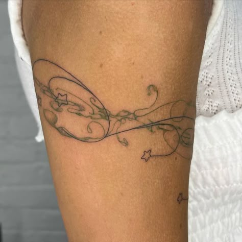 Script Tattoo On Arm, Wrap Around Tattoo Arm, Meaningful Butterfly Tattoo, With Love Tattoo, Dainty Tattoo Designs, Ethereal Tattoos, Tattoo Design For Women, Butterfly Tattoo Design, Dainty Tattoo