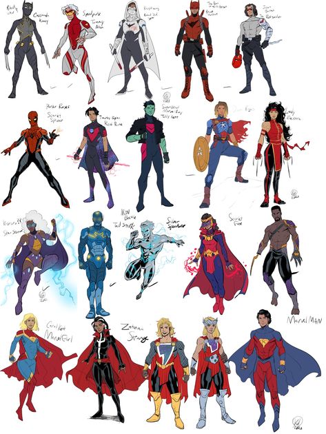 Kal on Twitter: "Alright! so this will be a bit of an info thread on our fan made Amalgam Comics anthology! So it started as me just doing some of my own ideas and designs for some new amalgam characters. These were all of my initial designs!… https://t.co/kkBLwXwXPr" Dc Robin Redesign, Super Hero Art, Villain Ideas, Crossover Comic, Amalgam Comics, Comic Fanart, Dc And Marvel, Superhero Designs, Hero Design