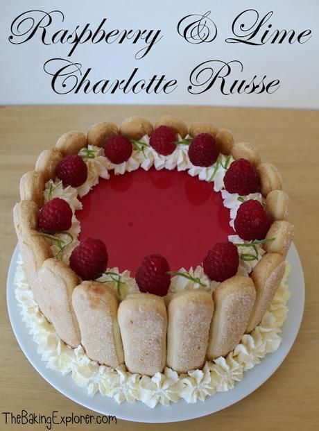 Raspberry & Lime Charlotte Russe: GBBO Week #7 - Paperblog Charlotte Russe Dessert, Charlotte Russe Cake, Charlotte Dessert, British Baking Show Recipes, Raspberry Jelly, Charlotte Cake, Layered Cakes, Impressive Desserts, Double Cream