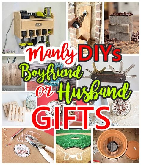 Do it Yourself Manly Gift Ideas for Boyfriends, Husbands Sons, Brothers, Uncles, Cousins or any guy on your gift list! - DIY Christmas, Birthdays, Fathers Day, Graduation Presents or Anytime - Dreaming in DIY Christmas Gifts For Cousins, Craft Gift Ideas, Gift Ideas For Husband, Diy Crafts For Boyfriend, Diy Projects For Men, Diy Gifts For Men, Diy Projects Gifts, Boyfriend Crafts, Cousin Gifts