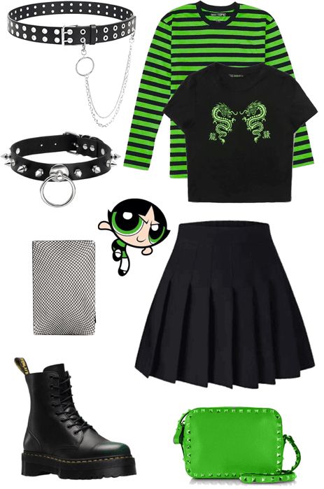 Buttercup Outfit Ideas, Buttercup Outfit, Powerpuff Buttercup, Buttercup Powerpuff Girl, Dark Planet, Planet Clothing, Powerpuff Girl, Power Puff, Alvin And The Chipmunks