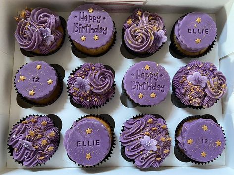 21st Bday Party, Purple Cupcakes, Gold Cupcakes, Pretty Cupcakes, Cake Inspo, Bday Party, Cake, Purple, Birthday