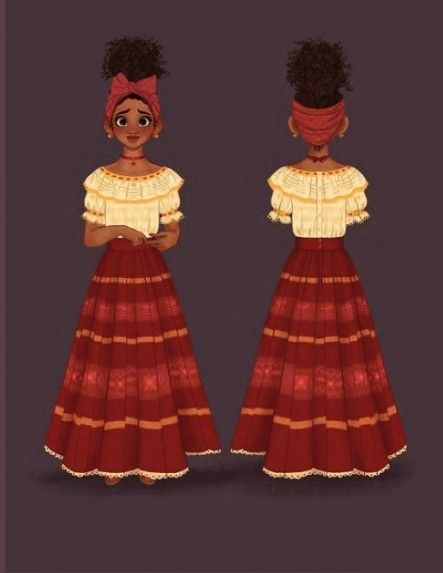 Delores Costume Encanto, Isabela Encanto Costume, Encanto Clothes, Encanto Genderbend, Dolores And Camilo, Encanto Concept Art, Encanto Concept, Model Sheet Character, Encanto Characters