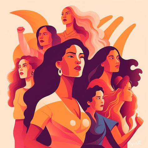 Women Group Illustration, Group Of Women Illustration, Womens Empowerment, Imac Wallpaper, Community Women, Women Illustration, Indian Illustration, Illustrator Vector, Group Art