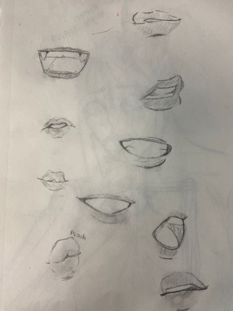 Boy Lips Drawing, Lips Refrences Drawings, Men’s Lips Drawing, How To Draw Boys Lips, Male Lip Drawing, Lips Drawing 3/4, Types Of Lips Sketch, How To Draw Lips 3/4 View, Lip Drawing