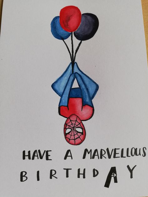 Spiderman Birthday Drawing, Spider Man Birthday Cards, Spiderman Birthday Cards Handmade, Marvel Birthday Cards Diy, Spiderman Birthday Card Ideas, Spider Man Birthday Cards Diy, Spiderman Birthday Card Diy, Spiderman Cards Handmade, Marvel Birthday Cards