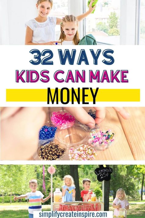 These creative ways for kids to earn money are a great way to teach children about the importance of saving money early on. Being financially responsible isn't something that just comes naturally! This guide will give you plenty of new ideas on how kids can earn money that goes beyond the basic chore system to encourage them to explore different ways of creating an income. How to make money as a kid. How kids can make money online. How kids can make money quick. Kids Selling Ideas Make Money, Jobs For Kids To Earn Money, Ways For Kids To Make Money, How To Make Money As A Kid, Kids Earning Money, Make Money Quick, Money For Kids, Financially Responsible, Chore System