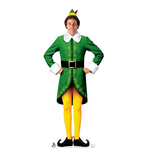 Buddy the Elf – Movie Elf Elf Film, Buddy The Elf Costume, Will Ferrell Elf, Cardboard Standup, Elf Characters, Christmas Films, Life Size Cutouts, Elf Movie, New Line Cinema