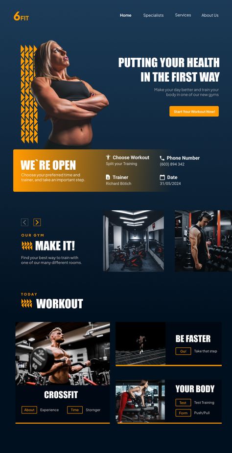 Gym Website Design Inspiration, Circuit Game, Gym Website Design, Crossfit Logo, Social App Design, Elementor Templates, Web Design Color, Landing Ideas, Gym Banner