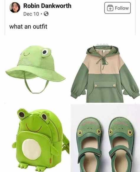 Frog Hat, Kawaii Fashion Outfits, A Frog, Cute Frogs, Wholesome Memes, Kawaii Clothes, Character Outfits, Looks Vintage, Kawaii Fashion