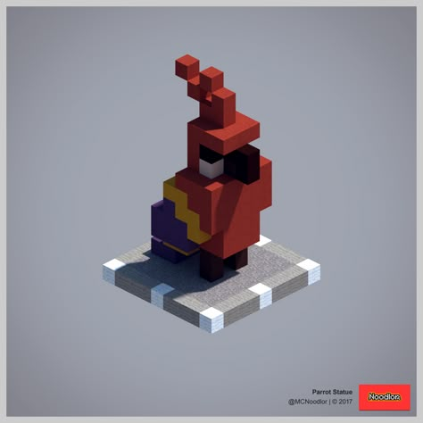 Parrot Statue Easy Statue Minecraft, Parrot Home Minecraft, Parrot Minecraft Build, Minecraft Parrot House, Minecraft Parrot Statue, Minecraft Phoenix Statue, Minecraft Parrot Wooden Block, Minecraft Parrot, Minecraft Mob Statues