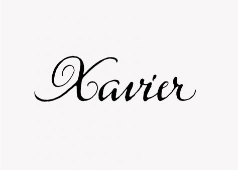 Xavier on Behance Xavier Tattoo Name, Xavier Name Tattoo, Xavier Name, Tattoo Font Styles, Typography Tattoo, Name Drawings, Stencil Outline, Cursive Tattoos, Minimalist Font