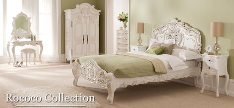 Rococo Collection Antique French Dressing Table, French Bedroom Design, Idea Bilik Tidur, Modern Rococo, French Style Bedroom Furniture, Reka Bentuk Bilik Tidur, Antique French Bed, French Furniture Bedroom, French Style Bedroom