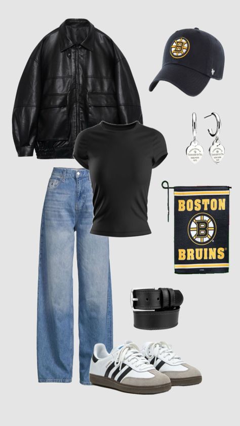 #cuteoutfit #causaloutfit #coolgirl #cooloutfit #fashion #outfitinspo #hockey #hockeyoutfitinspo #bruins #cuteoutfit #outfitinspo #coolgirloutfit #cooloutfit #izzyikt49 Hockey Game Outfit, Hockey Outfits, Boston Outfits, College Gameday Outfits, Town Outfits, Game Outfit, Hockey Game, Hockey Games, Aesthetic Fits