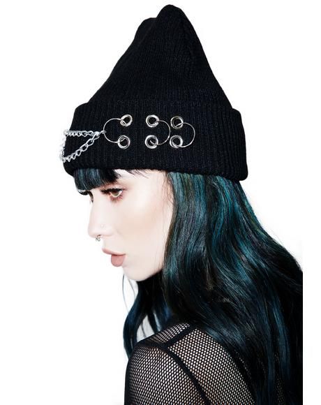 Piercing Screamz Beanie Punk Beanie, Goth Hats, Genshin Modern, Diamond Tights, Kawaii Purse, Hats Beanie, Punk Rock Outfits, Punk Design, Aviator Hat