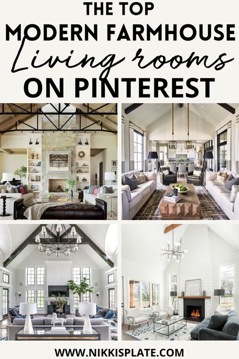 Top Modern Farmhouse Living Rooms on Pinterest! Best Modern Farmhouse Living Room Decor Ideas; The farmhouse living room is a space of comfort, warmth, and style. Find all your Farmhouse-Style Living Room Decor Ideas here! {Modern Farmhouse Living Room Decor Ideas, Farmhouse living room decorating ideas, Modern farmhouse living room decorating ideas, modern farmhouse living room design, rustic farmhouse living room decor} Modern Farmhouse Living Room Chandelier, Modern Farmhouse Decor Living Room Interior Design Farm House, Farmhouse Living Room With Fireplace, Black And White Farmhouse Living Room, Farmhouse Livingroom Decor, Modern Farmhouse Living Room Wall Decor, Farmhouse Living Room Designs, Farmhouse Living Room Table, Modern Farmhouse Family Room