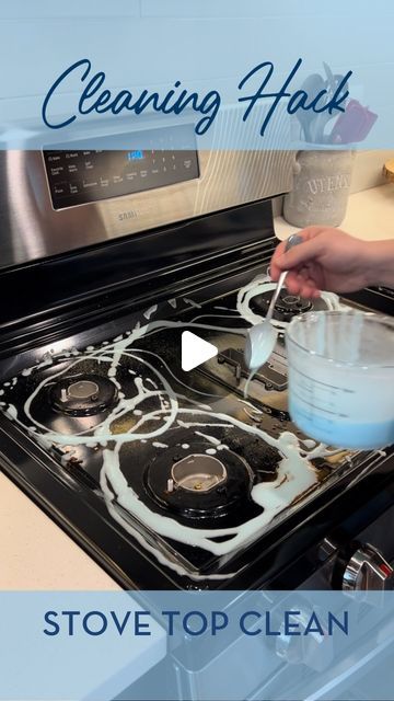 S&T INC. | A Life Hack Company on Instagram: "CLEANING STOVE TOP 💙 DIY CLEANING HACK! ✨

Try out this cleaning hack to clean your stove top! This DIY cleaning paste can be used on both gas and electric stove tops. Simply mix 1 cup baking soda, 1/3 cup dish soap of your choice, and 1/3 cup water and mix until smooth! 🫧🧼🫧 We use our reusable microfiber cloths to scrub the stove top clean! Comment “link” to get the link to our assorted pack of microfiber cloths! 🌈 

We love this paste to clean in several areas of the house! Have you tried this DIY cleaning hack? Let us know in the comments! 💙😁🧼🌟

#cleaningproducts #lifehacks #homehacks #cleaninghacks #cleanwithme #amazonfinds" Clean Glasstop Stove, Clean Gas Stove Top, Clean Stove Grates, Cleaning Glass Stove Top, Gas And Electric Stove, Cleaning Stove, Diy Stove, Gas Stove Cleaning, Stove Top Cleaner