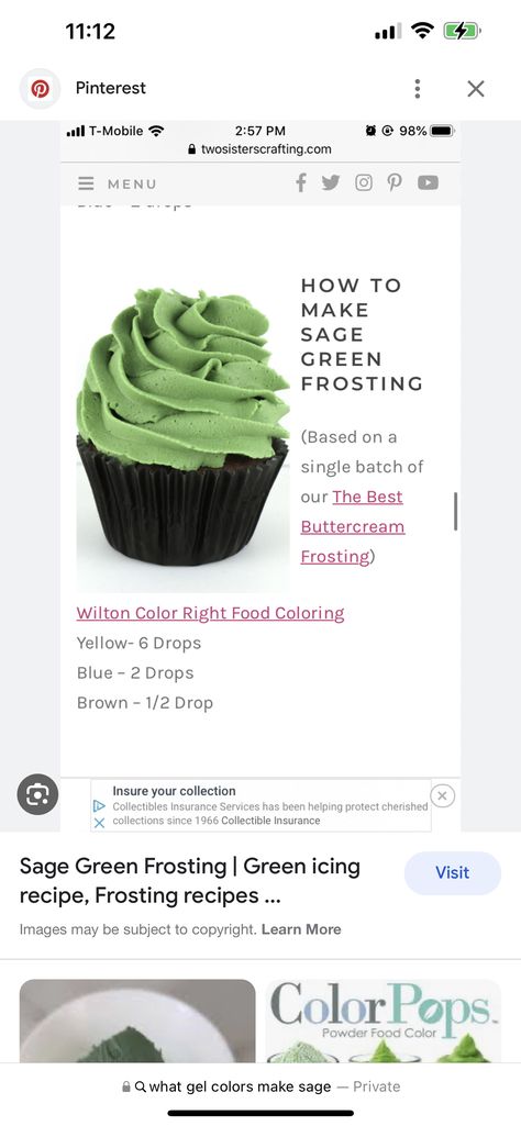 Sage Green Frosting Color, How To Make Sage Green Frosting, Sage Green Frosting, Sage Green Buttercream, Sage Green Cupcakes, Icing Color Chart, Green Frosting, Best Buttercream Frosting, Green Cupcakes