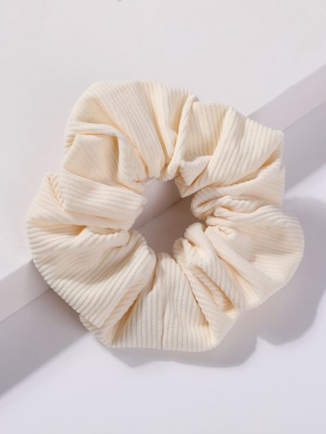 Beige Casual Collar  Polyester Plain Scrunchies Embellished   Women Accessories Beige Scrunchie, Scrunchies Ideas, Beige Hair, Modest Dresses Casual, Business Idea, Latest African Fashion Dresses, African Fashion Dresses, Scrunchie Hairstyles, Modest Dresses