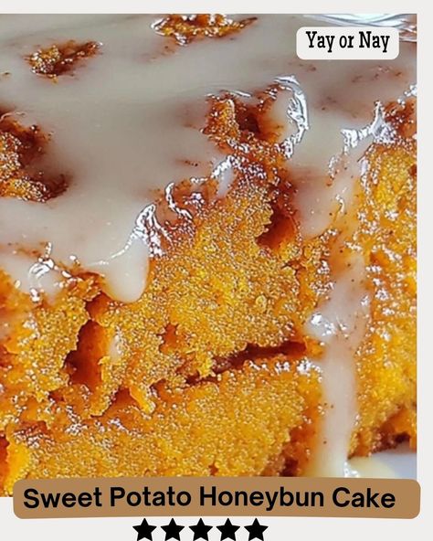 Sweet Potato Honeybun Cake - wikemy Sweet Potato Hunny Bun Cake Recipe, Sweet Potato Honeybun Cake, Sweet Potato Cinnamon Roll Cake, Sweet Potato Honey Bun Cake, Honeybun Cake Recipe, Honeybun Cake, Sweet Potato Cake Recipe, Candy Pie, Autumn Desserts