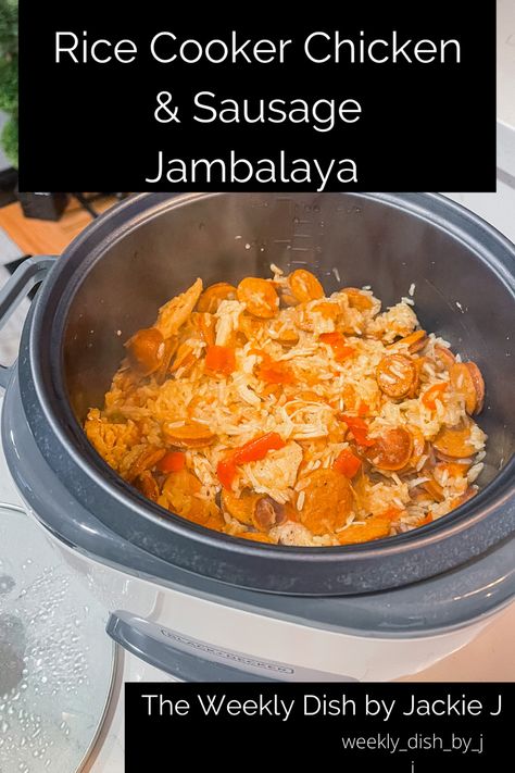 Chicken Fried Rice In Rice Cooker, Rice Cooker Jambalaya Recipe, Asian Rice In Rice Cooker, Rice Cooker Jambalaya, Aroma Rice Cooker Recipes, Rice Cooker Meals, Rice Cooker Chicken, Jasmine Rice Rice Cooker, Jambalaya Rice