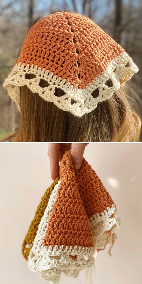 Free Crochet Bandana, Crochet Kerchief, Crochet Baby Cap, Crochet Headband Pattern Free, Hippie Crochet, Crochet Bandana, Crochet Headband Pattern, Crochet Hair Accessories, Crochet Ear Warmer