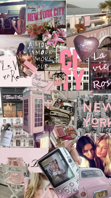 Victoria Secret New York, Victoria Secret Wallpaper Backgrounds, Victoria Secret Wallpaper Laptop, Adriana Core Aesthetic, Victoria Secret Aesthetic Wallpaper, New York Aesthetic Pictures, 2014 Aesthetic Outfits, Victoria Secret Backgrounds, Pink Collage Wallpaper